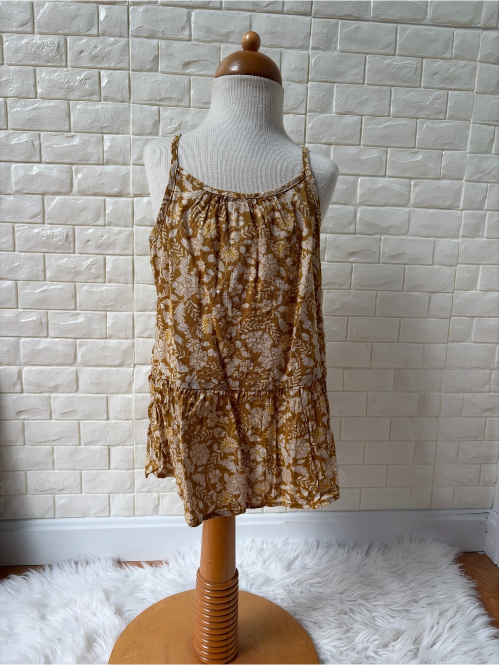 Old Navy Mustard Floral Spaghetti-Strap Dress